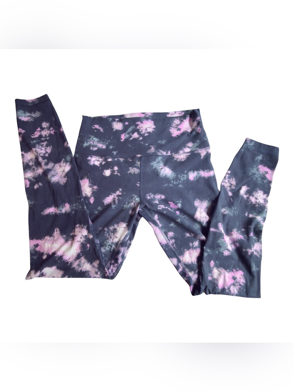Lululemon High-Rise Leggings Pink Gray Tie Dye Size 10